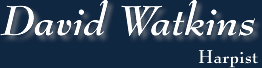 Text logo reading: David Watkins - Harpist